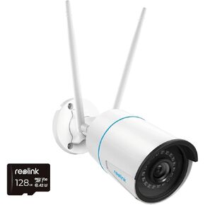 Outdoor Security Camera with 128GB microSD Card Bundle, 5MP, 2.4/5GHz WiFi, Smart Person/Vehicle Detection, IP66 Waterproof