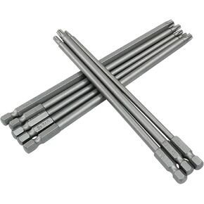 Hordion 8pcs 1/4 Inch Hex Shank T8-T40 Torx Head Screwdriver Bit Set, 6 inch Length S2 Steel Security Tamper Proof Star 6 Point Screwdriver Kit Tools