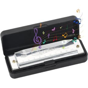 10 Holes Diatonic Harmonica C, C Major Blues Harmonica, 10 Holes 20 Tones Mouth Organ with Case for Professional Player Beginner Teacher Teaching Student Adult Kids (Rose Red)