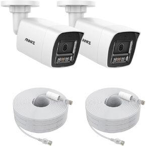 ANNKE 12MP PoE IP Camera Outdoor,2X Security Bullet Camera with Smart Dual Light for Home Surveillance, Human/Vehicle Detection, Color Night Vision, 2.8mm Wide Angle, Up to 512GB microSD Card, C1200