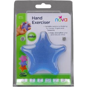 NOVA Hand Exerciser Star, Hand Grip Squeeze Star for Strength, Stress and Recovery, Comes in 3 Resistance Levels - Pink Soft, Orange Medium and Blue Firm