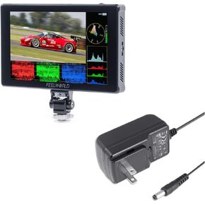 FEELWORLD F7 Plus Camera Field DSLR Monitor and 12V 1.5A Power Adapter Bundle