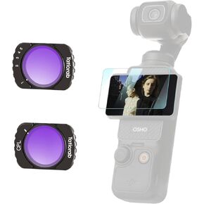 Magnetic ND2-32 & CPL Filters for DJI Osmo Pocket 3 Accessories, 5-Stop Adjustable ND + Anti-Reflection Polarizer, HD Optical Glass with Screen Protector & Lens Cloth
