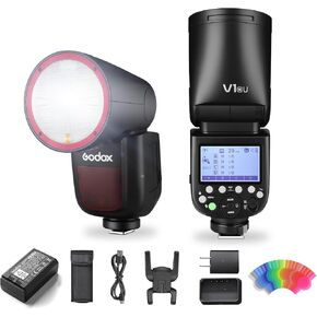 Godox V1 U Flash for Camera, Godox V1 U HSS TTL Round Head Speedlight with Accessories Kit for Portrait, Event, Travel, Wedding Photography (V1FU for Fuji)