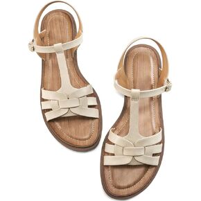 FUDYNMALC Women's Flat Sandals Dressy: Summer Gladiator Dress Sandals 2025 Comfortable Slip On Walking Beach Footwear Slingback