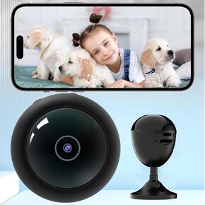 2K UHD Nanny Hidden Cam for Home - 2.4G WiFi Wireless Mini Camera with Motion Detection, Message Alert, App Control, Cloud & SD Storage,Auto Night Vision, Auto Save for Pet/Baby/Nanny(Deep Black)