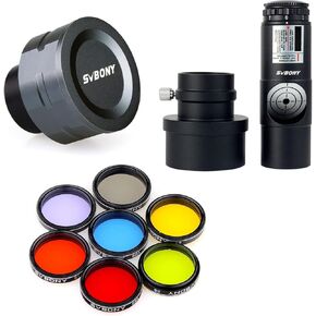 SVBONY SV105 Telescope Camera, Bundle with Red Laser Collimator and 1.25 inches Moon Filter CPL Filter Five Color Filters Kit