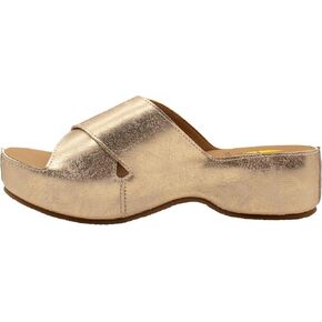 VOLATILE Womens Edith Metallic Platform Slide Casual Sandals Casual Low Heel 1-2" - Gold