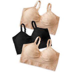 Kindred Bravely 3-Pack Hands Free Pumping Bra Wash, Wear, Spare Bundle (Beige/Black, X-Large)