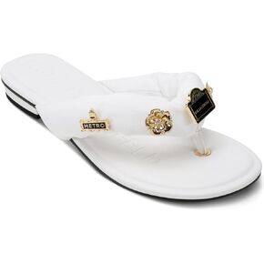 KARL LAGERFELD Women's Everyday Cushioned Insole Ceejay Rue Pins-Flat Slide Sandal