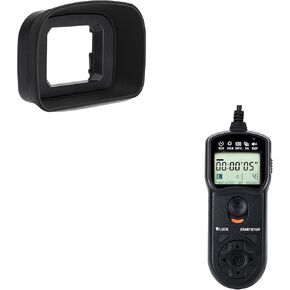 ER-H Long Soft Eyecup Eyepiece Viewfinder Cover & TC-80N3 Wired Intervalometer Timer Remote Shutter Release for Canon EOS R3 Mirrorless Camera