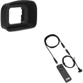 ER-H Long Soft Eyecup Eyepiece Viewfinder Cover & RS-80N3 Remote Control Shutter Release Cord for Canon EOS R3 Mirrorless Camera