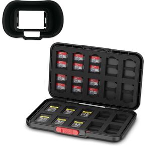 Sony Eyecup + CFA Card Case：Soft Silicon Camera Eyecup with Pop Up Style CFexpress Type A Card Case