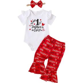 Baby Girl Father's Day Outfit Infant Happy 1st Father's Day Clothes