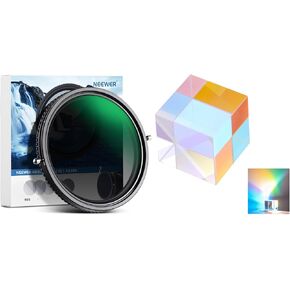 NEEWER 2 in 1 67mm Variable ND Filter ND2–ND32&CPL Filter(Circular Polarizer Filter) No X Cross/30 Layer Nano Coated/HD Optical Glass/Water Repellent/Scratch Resistant, CY004 Crystal Included