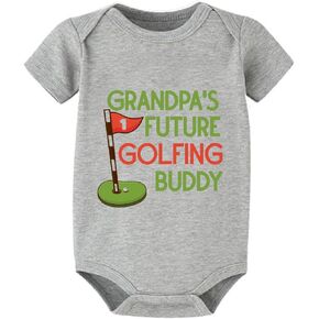 Grandpa's Future Golfing Buddy Baby Clothes Short Sleeve Newborn Baby Outfits White Baby Boys Romper