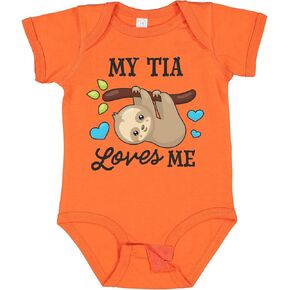 inktastic My Tia Loves Me with Sloth and Hearts Baby Bodysuit