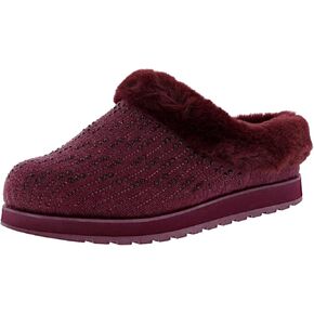 Skechers Women's Bobs Keepsakes- Fully Frosted Slippers, Burgundy, 7M