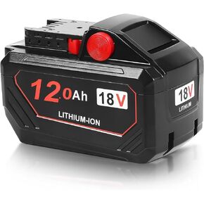 18V Replacement Battery for Milwaukee M18 Battery 12.0Ah High Output, Compatible with 48-11-1850, 48-11-1840, 48-11-1852, and More Cordless Power Tools
