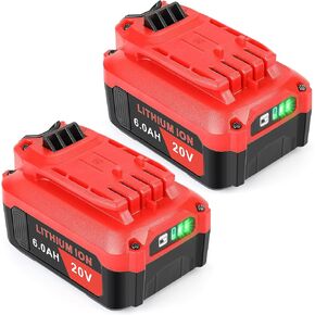 2Pack 6.0ah 20v استبدال البطارية لـ Craftsman 20V Max CMCB204 CMCB202 CMCB201 CMCD700C1 CMCS500B متوافق مع أدوات الطاقة اللاسلكية V20