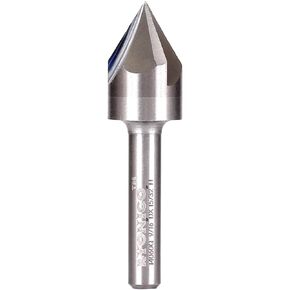 Yonico Solid Carbide V Groove Router Bit 60 Degree 1/4-Inch Shank 14060q