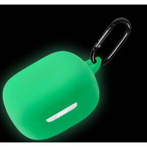 Geiomoo Silicone Case Compatible with JBL Live Free 2, Protective Cover with Carabiner (Black)