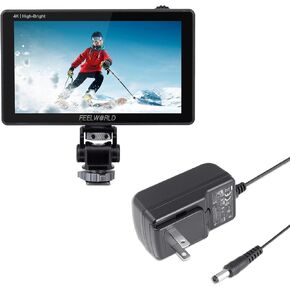 FEELWORLD LUT5E Camera Field DSLR Monitor and 12V 1.5A Power Adapter Bundle