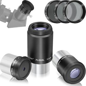 Alstar 1.25-Inch Plossl Telescope Eyepiece Set - Bundle with - 1.25" Telescope Moon Filter Kit