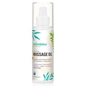 Massage Baby Oil – Organic, Nourishing with Egyptian Calendula, Chamomile & Lavender – Gentle for After-Bath Relaxing – Cruelty-Free Baby Oils for Baby & Kids by Mambino Organics, 2-Pack 5 fl oz