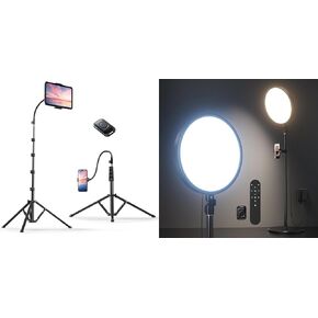 Weilisi 82" Tall Adjustable Tripod with Large Ring Light Kit Bundle