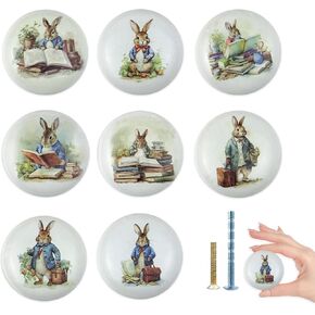 8Pack1.5 Rabbit Theme Ceramics Knob Safari Animal Nursery Room Cabinet Dresser Drawer Knobs Handles and Pulls