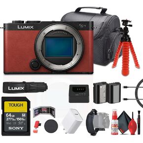 كاميرا Panasonic Lumix S9 بدون مرآة باللون الأزرق (DC-S9GD-A) باقة بما في ذلك: بطاقة ذاكرة 64 جيجابايت ، بطارية قابلة لإعادة الشحن ، شاحن البطارية ، حزمة البطارية ، علبة ، حزام ، محول ، المزيد من الملحقات