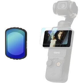 DJI Osmo Pocket 3 Accessories Black 1/4 Mist Filter, Polarizing Diffusion Lens for Cinematic Blending, Anti-Glare Optical Glass with Screen Protector & Cleaning Kit