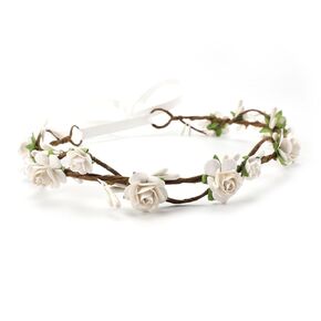 Flower Girl Flower Crown White Children Girls Floral Headpieces Kids Hair Accessories Teen Headband Hair Wreath Photograhpy