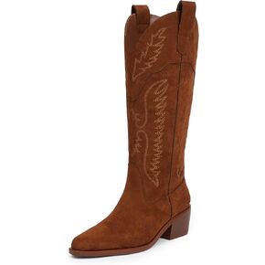 Cowboy Boots for Women Knee High Womens Cowgirl Boots for Girls Pointed Toe Slip on Chunky Heel Western Boot