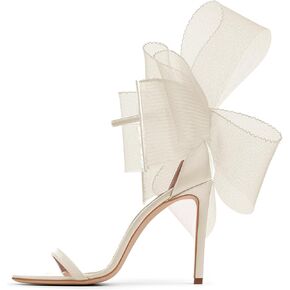 Coutgo Women's Bow Heels Open Toe Stiletto Heels One Strap Bridal Wedding Heeled Sandals
