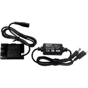 HQRP USB-C DC Converter Compatible with Canon ACK-E6 ACKE6 EOS 60D 70D, 5D Mark II, 5D Mark III, 5DS 5DS-R 6D, 6D Mark II 7D, 7D Mark II Digital SLR Camera AC Adapter Power Cable, LP-E6 Battery