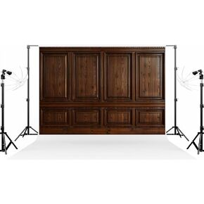 Kate 7 × 5ft (2.2 × 1.5m) أوروبا عتيقة البني الخشبية الخلفية الخلفية الكلاسيكية التصوير الخلفية للتصوير الفوتوغرافي لاستوديو الصور الدعائم