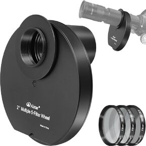 Alstar 2" Multiple 5-Position Filter Wheel - Bundle with - 2" Telescope Moon Filter Kit