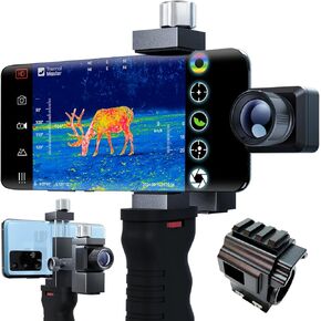 T2 Pro Android Thermal Monocular, Hunting Night Vision Scope for Phone, Detect Deer at 1579 Yards, 13mm Lens, Thermal Camera for Outdoor with Tactical Handle and Scope Mount (Not for iOS)