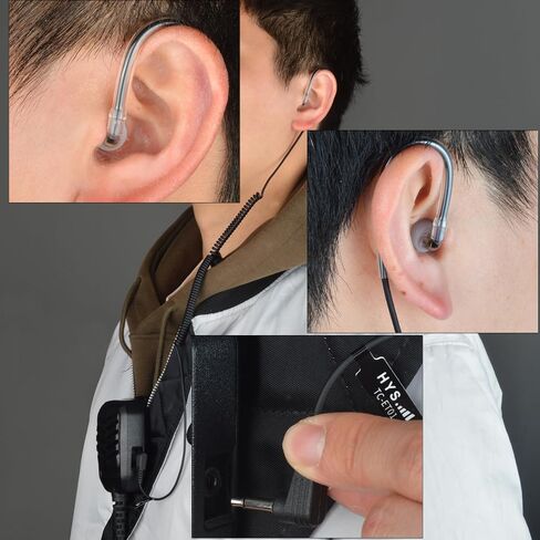 HYS Surveillance Listen Only Balanced Armature 3.5mm Earphone, Soft in-Ear Dynamic Single Law Enforcement Earpiece/Headset for Two-Way Radios, Transceivers and Shoulder Speaker Microphones in Saudi Arabia