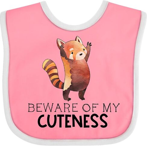 inktastic Beware Of My Cuteness Cute Red Panda Baby Bib in Kuwait