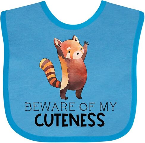 inktastic Beware Of My Cuteness Cute Red Panda Baby Bib in Kuwait
