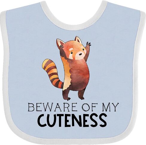 inktastic Beware Of My Cuteness Cute Red Panda Baby Bib in Kuwait