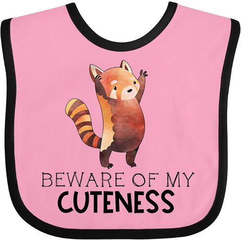 inktastic Beware Of My Cuteness Cute Red Panda Baby Bib in Kuwait