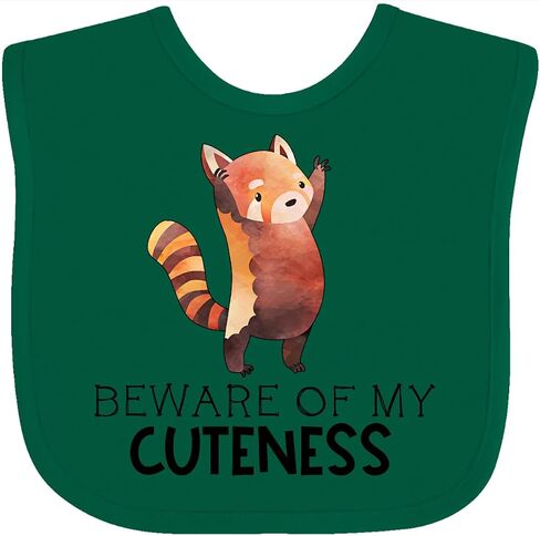 inktastic Beware Of My Cuteness Cute Red Panda Baby Bib in Kuwait