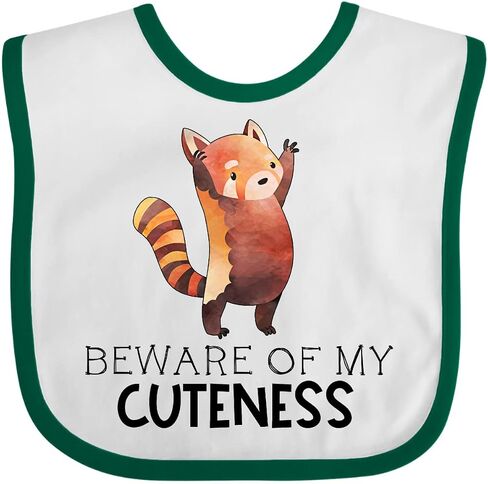 inktastic Beware Of My Cuteness Cute Red Panda Baby Bib in Kuwait