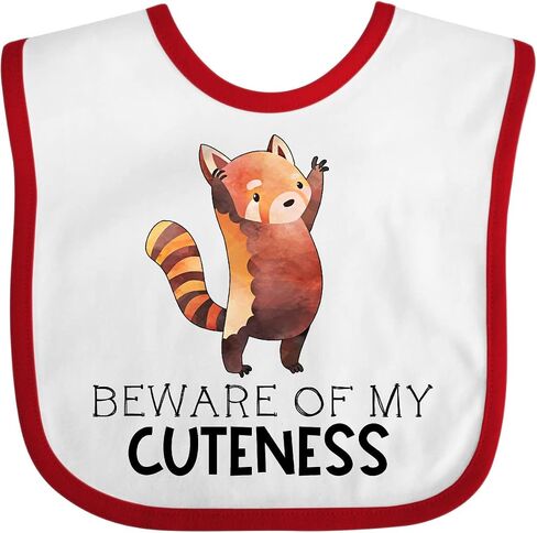inktastic Beware Of My Cuteness Cute Red Panda Baby Bib in Kuwait