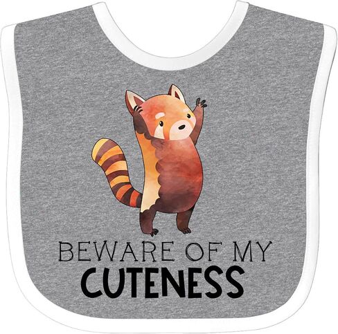 inktastic Beware Of My Cuteness Cute Red Panda Baby Bib in Kuwait
