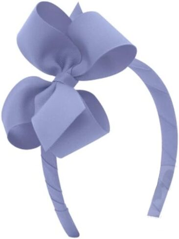 Wee Ones Girls' Classic Grosgrain Hair Bow on a Matching Baby Hair Band, For All Hair Types, Mini Bow, 6-24 Months, Light Pink in Saudi Arabia